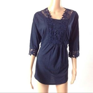 Sweet night Women Top Size 2XL Navy Blue
